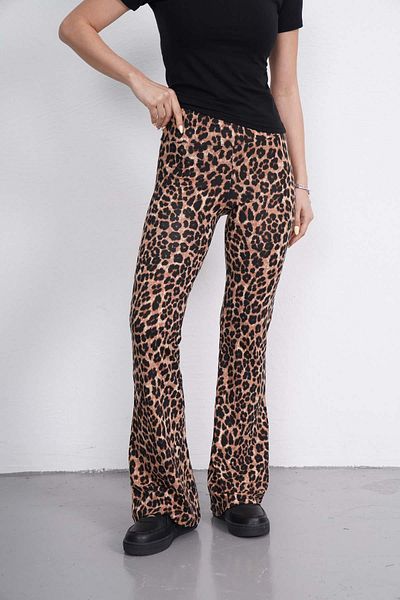 penyebizden Flared Leggings Trousers-Leopard