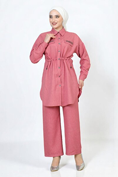 Missvalle Σετ με κορδόνια στη μέση ροζ 19220