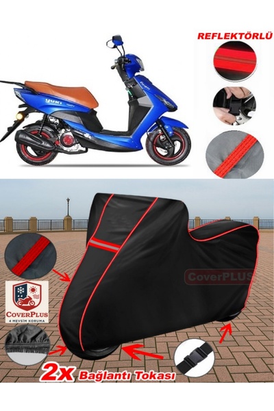 CoverPlus يوكي YB50QT-3 كاسبر قماش القنب الأسود للدراجات النارية قماش القنب غ...
