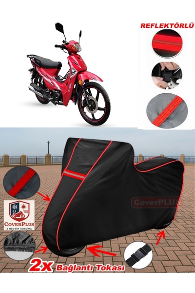 CoverPlus Arora Ar 50-50 Storm Tarpaulin Black Motorcycle Tarpaulin Motor Cov...