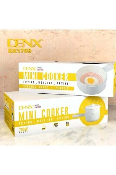 Denx قدر كهربائي ساخن سعة 2 لتر، مع تحكم في درجة الحرارة وطباخ كهربائي غير لاصق