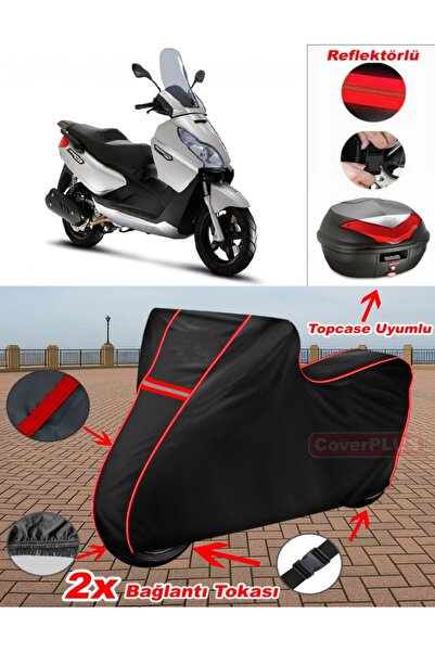 CoverPlus Piaggio X7 Evo 300 Tarpaulin Black Topcase Rear Bag Compatible Moto...