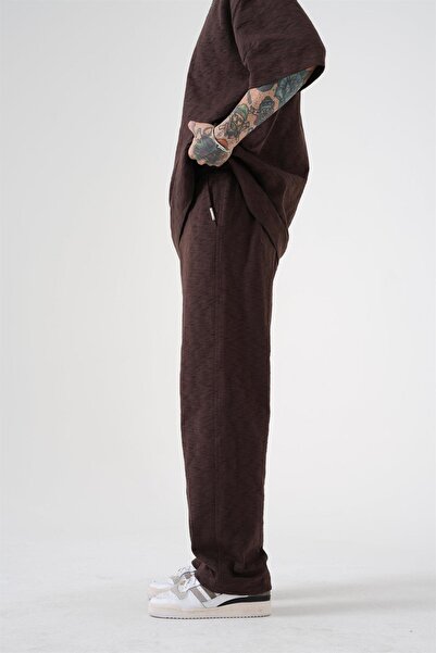 Machinist Ανδρικό παντελόνι Premium Basic oversized φαρδύ καφέ