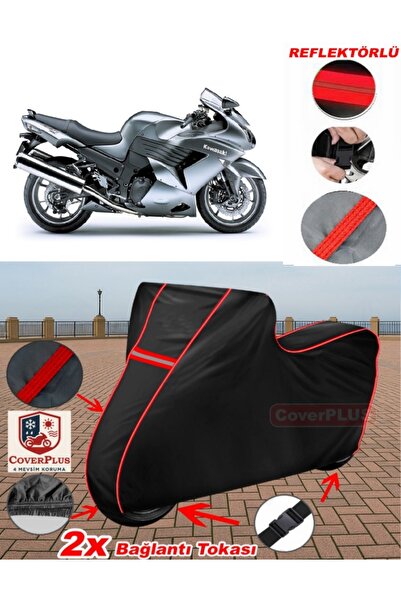 CoverPlus خيمة غطاء المحرك المشمع للدراجات النارية Kawasaki ZZR 1400 ABS المش...