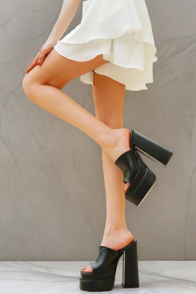 PayBuy Women's Elegant Shoes Double Platform Slippers Special Design Evening Dress Shoes