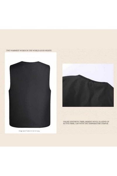 AyShop Men's Four Seasons Plush Sleeveless Multi-Pocket Vest