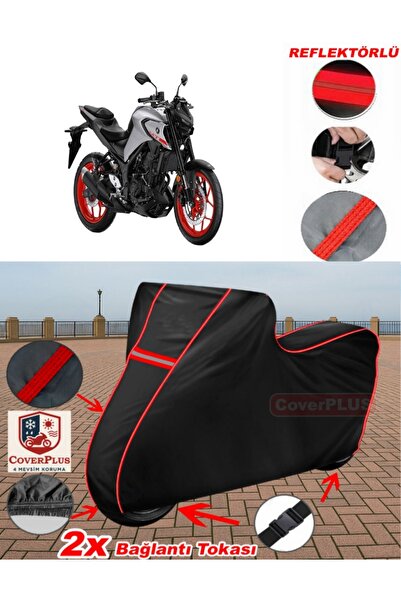 CoverPlus Yamaha MT-25 ABS Branda SİYAH Motosiket Brandası Motor Örtüsü Çadır...