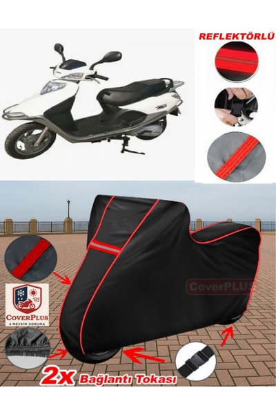 CoverPlus Arora AR 100T-2B قماش القنب الأسود للدراجات النارية قماش القنب غطاء...