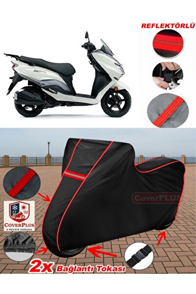 CoverPlus سوزوكي بورجمان ستريت 125EX قماش القنب الأسود للدراجات النارية قماش ...