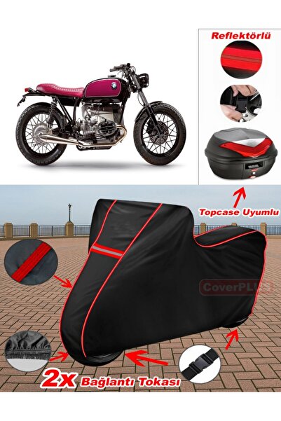 CoverPlus Bmw R 65 قماش القنب الأسود Topcase الخلفي متوافق مع القماش القماشي ...