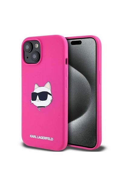 Karl Lagerfeld Carcasă pentru iPhone 15 Plus, silicon MagSafe, Karl Lagerfeld - Fuchsia