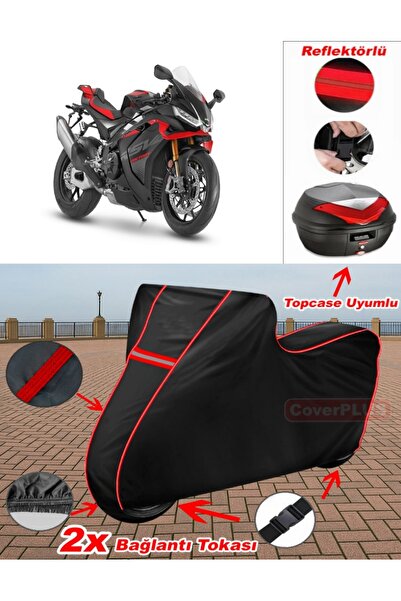 CoverPlus Aprilia Rsv4 Factory Tarpaulin Black Topcase Rear Bag Compatible Mo...