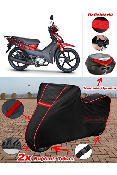 CoverPlus Kuba Rainbow Tarp BLACK Topcase Back Bag متوافق مع القماش المشمع لل...