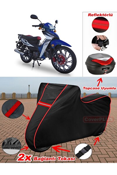 CoverPlus Motolux Africa Wolf Tarpaulin Black Topcase Rear Bag Compatible Mot...