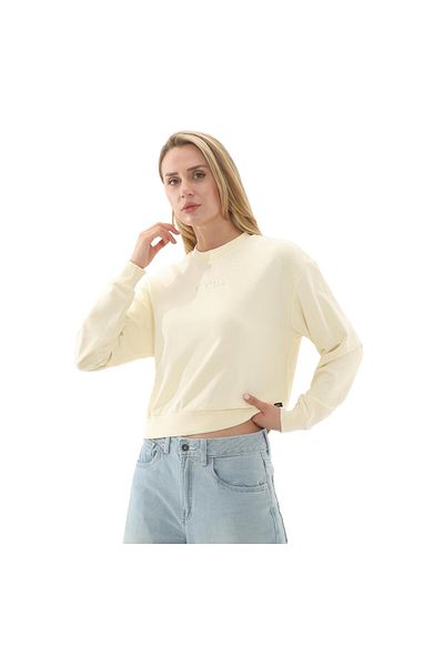 Vans 000Jf5E301-R Vans W Essentıal ft Rlx Crew Women's Sweatshirt Cream
