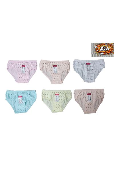 Pardon Girl's Printed Elastane Panties/Slip 6 Pieces