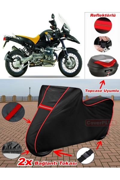 CoverPlus Bmw R 1150 GS قماش القماش الأسود Topcase الخلفي المتوافق مع القماش ...