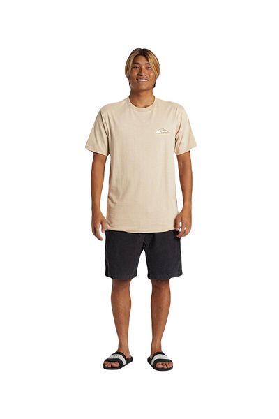 Quiksilver Ανδρικό μπλουζάκι Step Up Purple σε μπεζ στρογγυλή λαιμόκοψη