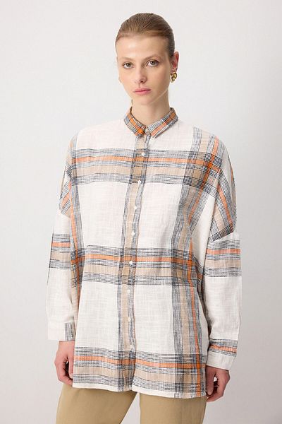 Touché Privé 100% Cotton Plaid Oversize Shirt