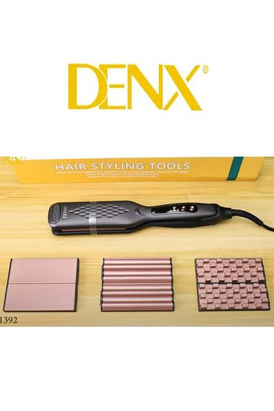 Denx أداة تصفيف الشعر 4 في 1 مع أربع لوحات سيراميك قابلة للتبديل ودرجة حرارة قابلة للتعديل