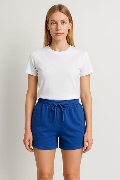 enmodaiçgiyim Saks Blue Straight Γυναικείο Σορτς