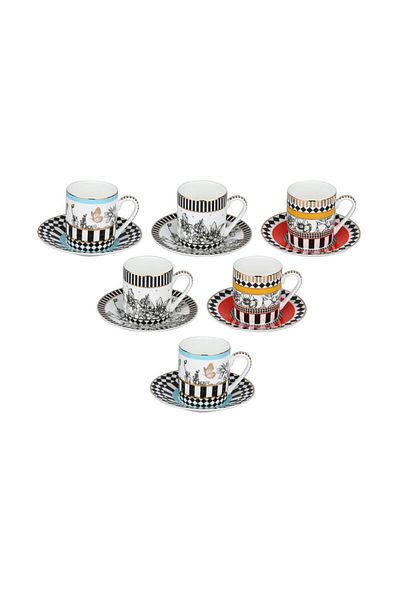 Lucky Art Maggey Bone 6-Piece Coffee Cup Set