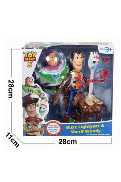 Toy Story 4 لعبة قصة لعبة - دمية باز لايتيير المتحركة مع وودي بوست - متعة وتعلم