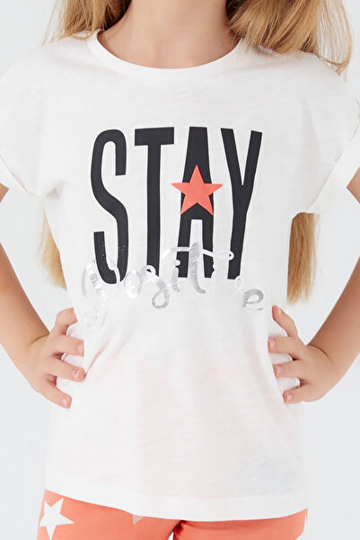 Rolypoly Stay Positive Cream Girls Bermuda Suit
