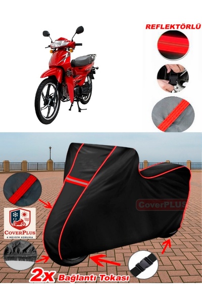 CoverPlus ل Mondial 100 SFC Snappy X القماش المشمع الأسود للدراجات النارية ال...