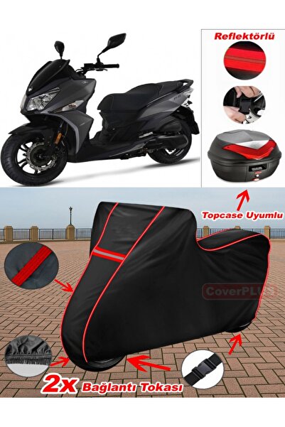 CoverPlus Sym Jet 14 200i ABS قماش القنب الأسود Topcase الخلفي حقيبة متوافقة ...