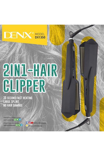 Denx مكواة فرد وتجعيد الشعر 2 في 1 مع تسخين سريع في 30 ثانية وإعدادات حرارة متعددة للجميع