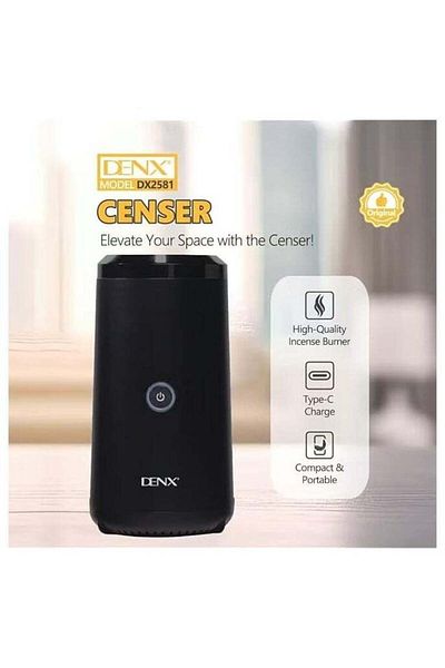 Denx مبخرة دينكس باللونين الأبيض والأسود