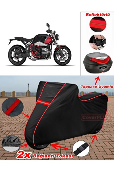 CoverPlus Bmw R Nine T Pure Tarpaulin BLACK Topcase Rear Bag متوافق مع القماش...