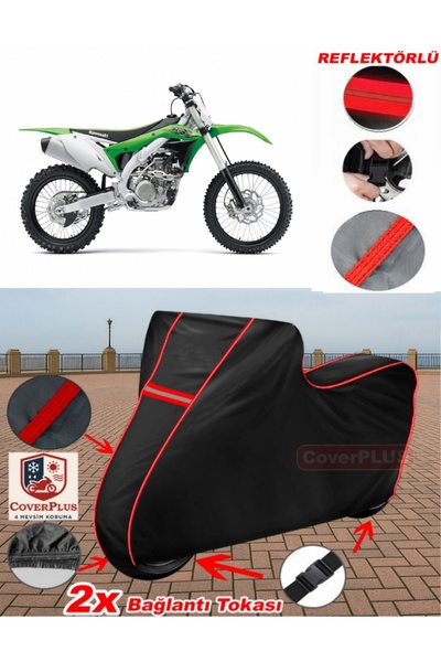 CoverPlus لـ Kawasaki KX 450F قماش القنب الأسود للدراجات النارية قماش القنب غ...