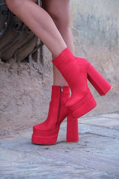 PayBuy Women's Elegant Shoes Double Platform Thick Heel Boots Special Design Evening Dress Shoes