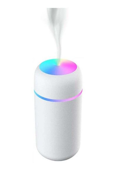 Denx مرطب هواء للسيارة مزود بكوب ملون مزود بمنفذ USB باللون الأبيض DX2535