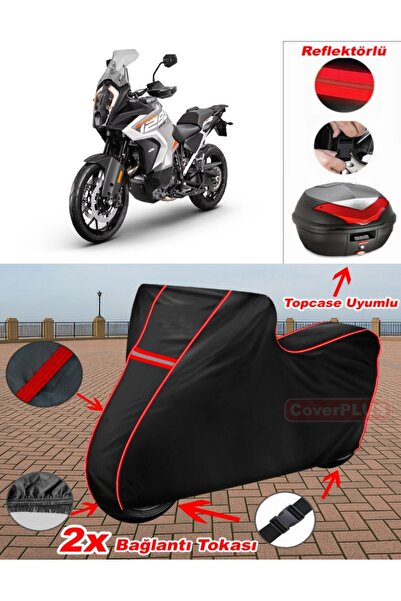CoverPlus حقيبة KTM 1290 سوبر أدفينتشر S المشمعة ذات القماش المشمع الأسود الأ...