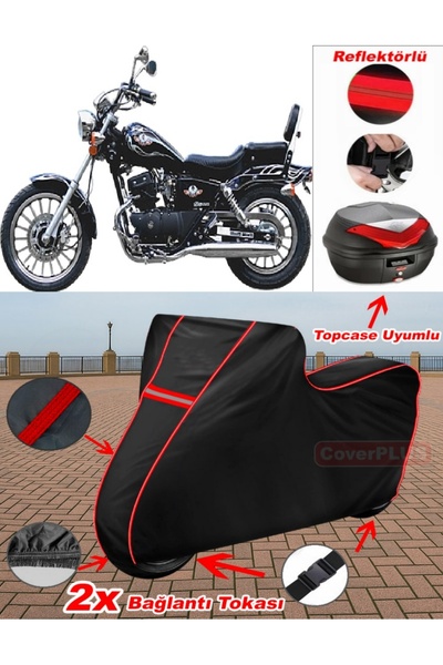 CoverPlus ريجال رابتور DD 250E-9 قماش القنب الأسود Topcase الخلفي المتوافق مع...