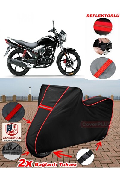 CoverPlus Haojue Da135 S Tarpaulin Black Motorcycle Tarpaulin Engine Cover Te...