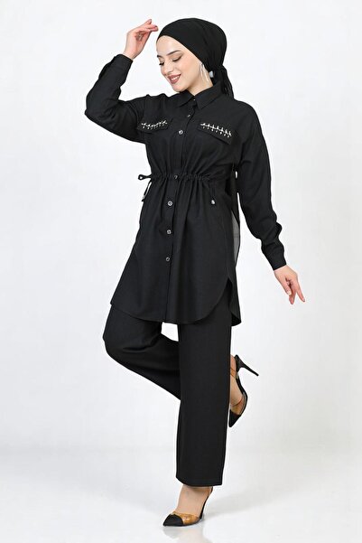 Missvalle Σετ με κορδόνια στη μέση Μαύρο 19220