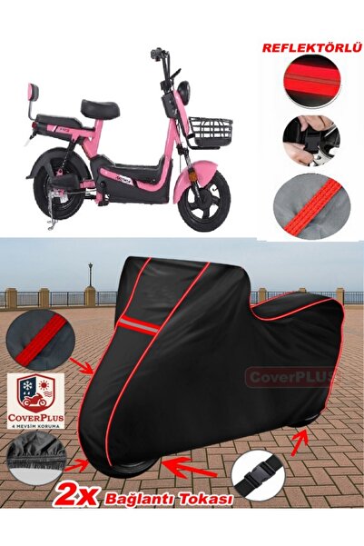 CoverPlus Arora ZR3 Branda SİYAH Motosiket Brandası Motor Örtüsü Çadır (Kırmı...