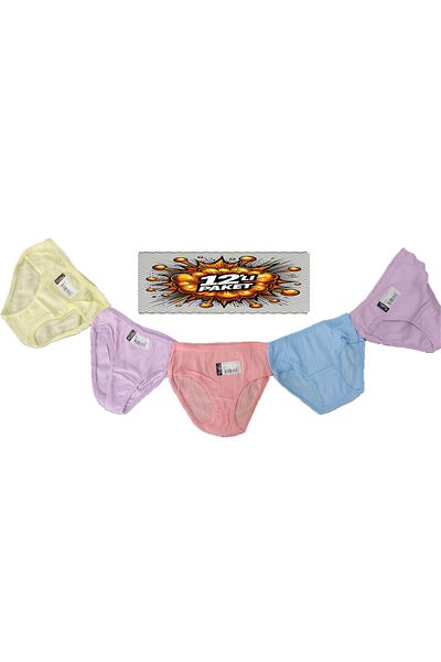 Pardon Girls' Panties/Slips Mixed Color 12 Pieces