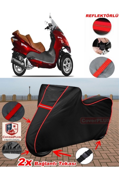 CoverPlus ل Yuki YB250ZKT أوبتيموس القماش المشمع الأسود للدراجات النارية القم...