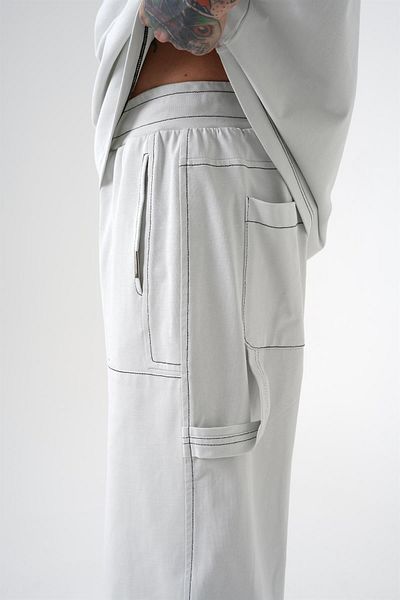 Machinist Men's Premium Sewing Oversize Gray Trousers with Pockets