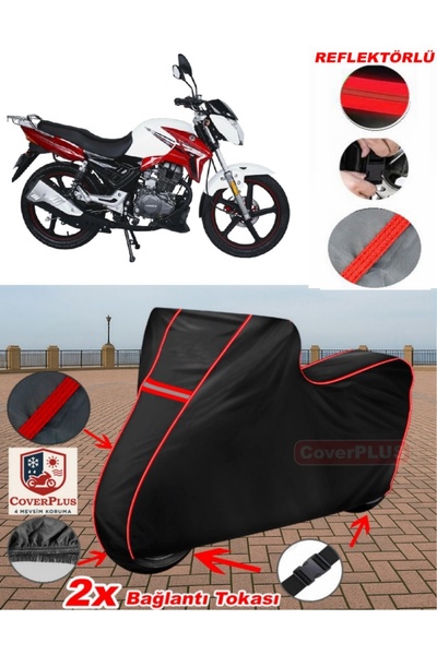 CoverPlus Arora Ar 185-20 Storm Tarpaulin Black Motorcycle Tarpaulin Engine C...