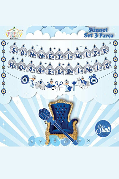 mypartyready Sünnetime Hoşgeldiniz 3 lü Süsleme Seti Sünnet Odası Süsleme Eko...