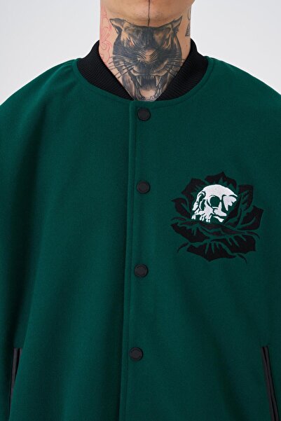 Machinist Erkek Go To War Oversize Yeşil Bomber Ceket
