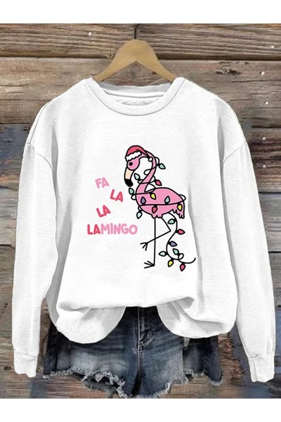 PENTHİLUS Animal Pattern Long Sleeve Round Neck T-Shirt