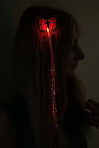 TakıDolabı Kırmızı Renk Kelebek Figürlü Işıklı Yan Toka