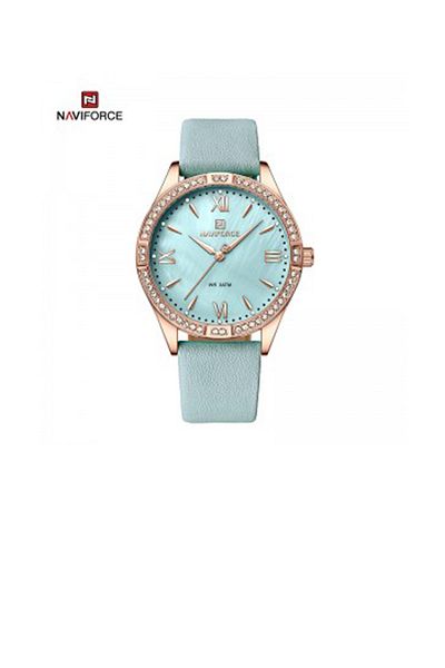 Naviforce Women's Quartz Watch, Elegant Style, Casual Business Evening, Waterproof Watch, Silicone Strap